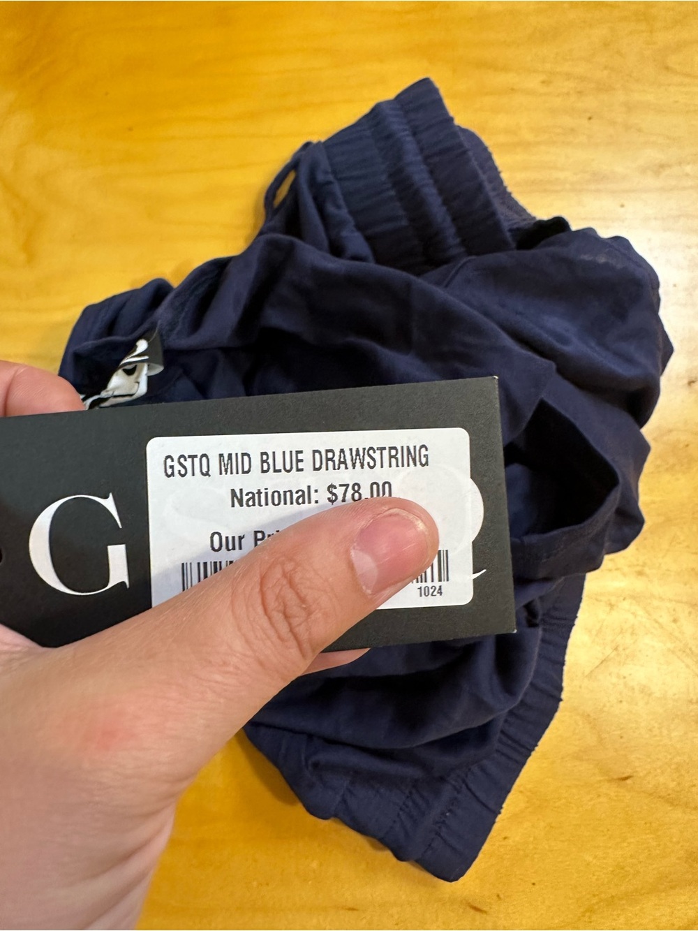 GSTQ Drawstring Crop Top in Midnight Blue Large NWT - Picture 4 of 8